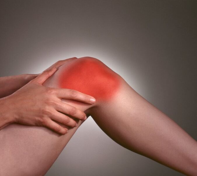 Inflammation in the knee joint with arthrosis